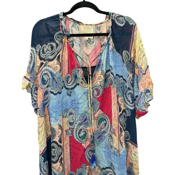 Johnny Was Cordelia Embroidered Midi Dress with Slip Lining Size Large - Picture 5 of 9